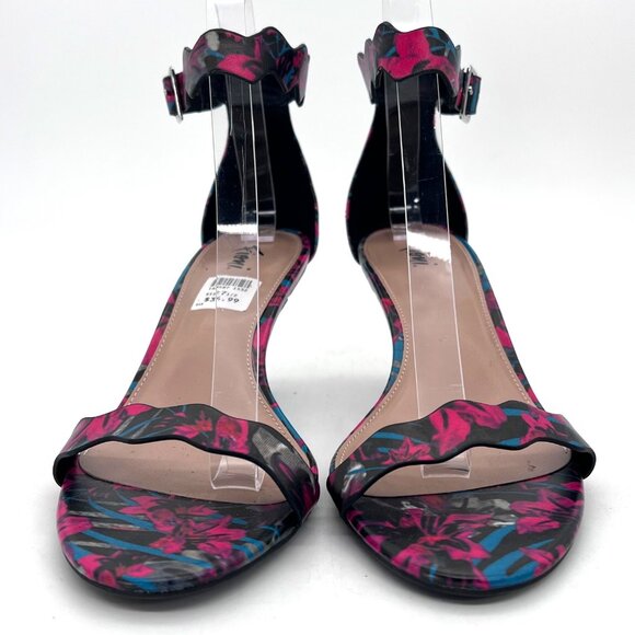 Fioni Floral Open-Toe Heels Womens Shoes Size 7.5 Pink & Blue Ankle Strap NEW - Picture 14 of 15